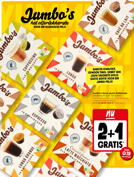 Promotie: Jumbo's dolce gusto koffiecups