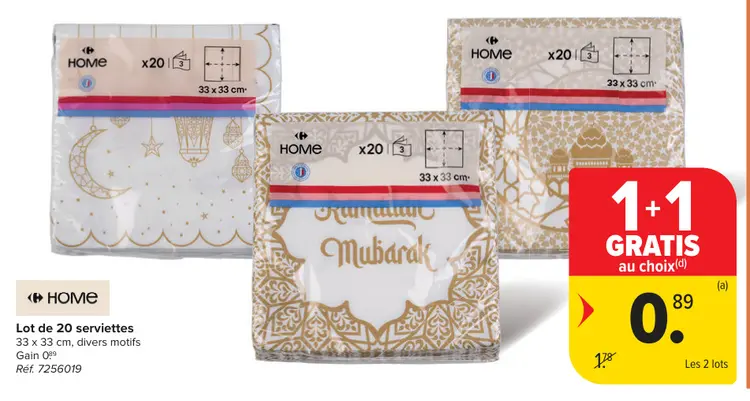 Offre: Lot de 20 serviettes
