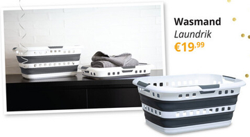 Aanbieding: Wasmand LAUNDRIK Plooibaar Wit/Grijs