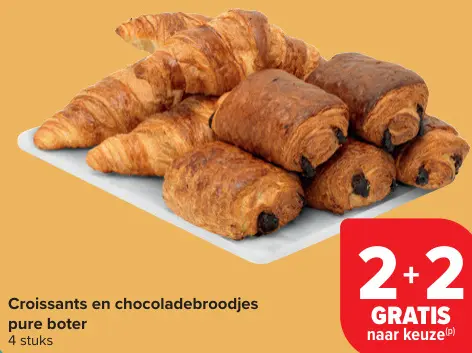Promotie: Croissants en chocoladebroodjes pure boter
