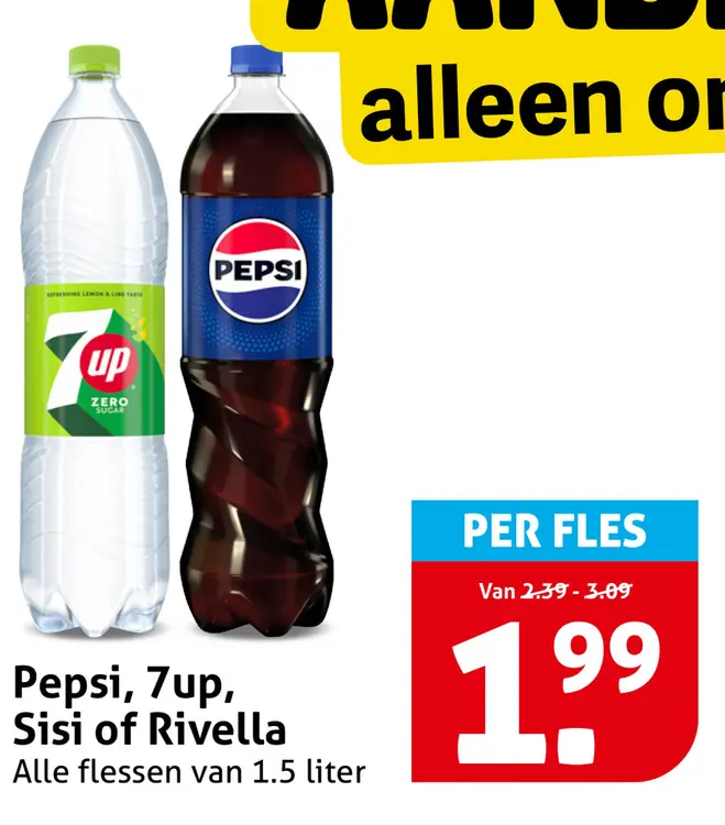 Aanbieding: Pepsi, 7up, Sisi of Rivella