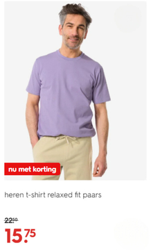 Aanbieding: heren t - shirt relaxed fit paars