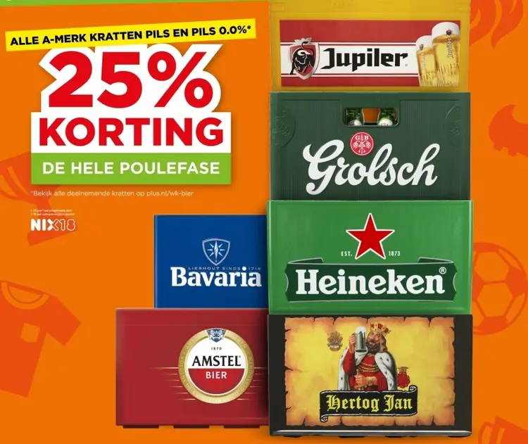 Aanbieding: A-merk kratten Pils en Pils 0.0%