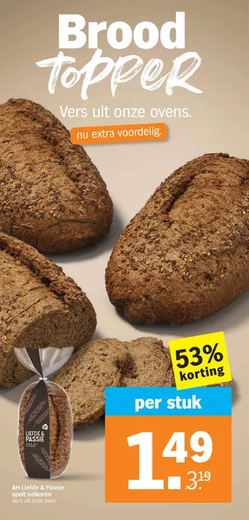 Aanbieding: AH Liefde & Passie spelt volkoren