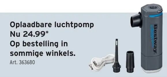 Promotie: Oplaadbare luchtpomp