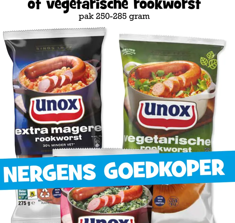 Aanbieding: Unox rookworst
