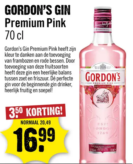 Aanbieding: Gordon's Premium Pink Gin 70 cl