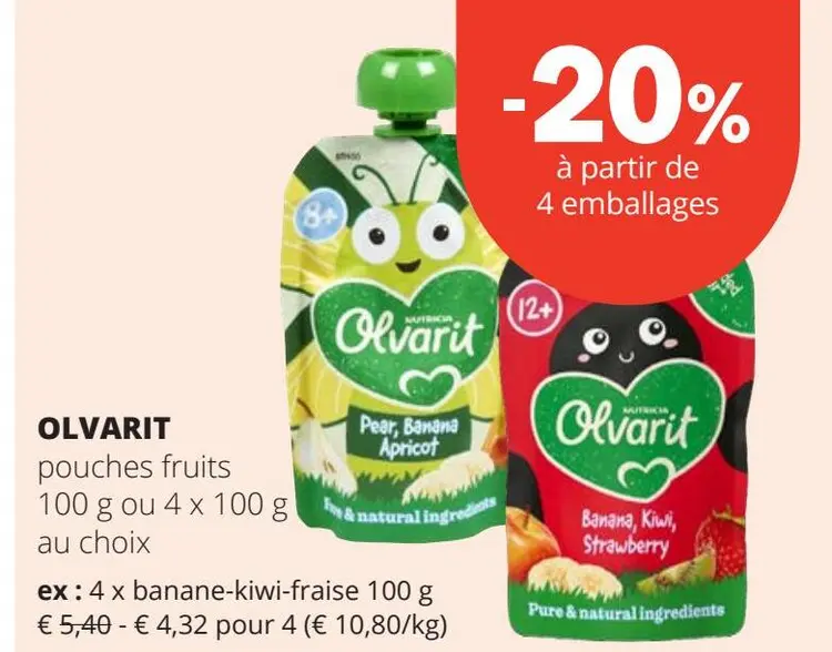 Offre: Olvarit pouches fruits