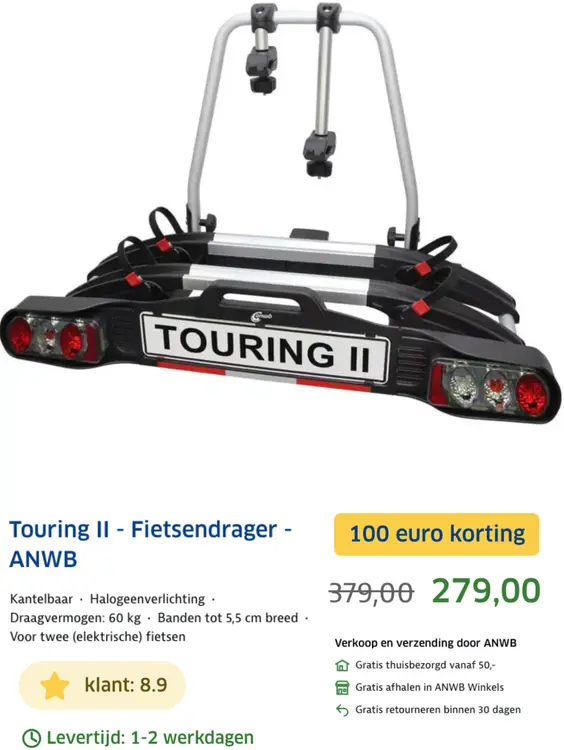 Aanbieding: Touring II - Fietsendrager
