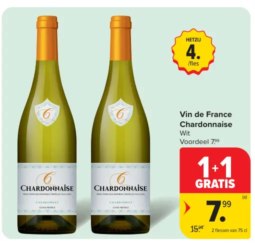 Promotie: Vin de France Chardonnaise Wit