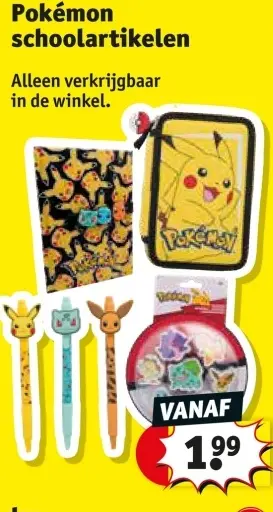 Aanbieding: Pokémon schoolartikelen