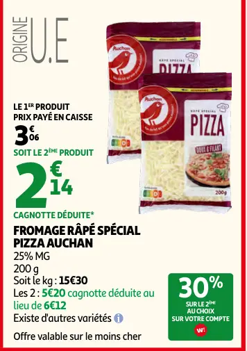 Promotie: Fromage rapé spécial pizza