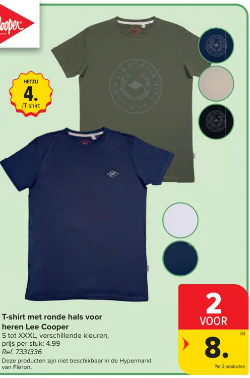 Promotie: T-shirt met ronde hals voor heren Lee Cooper