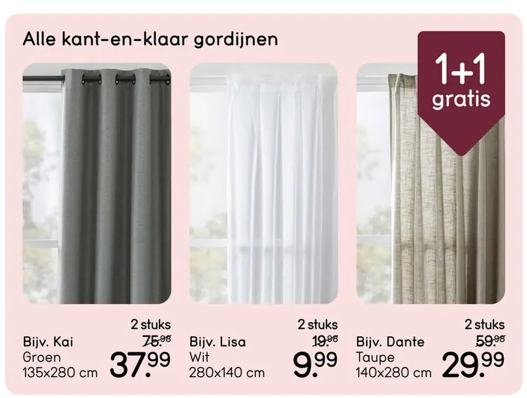Aanbieding: Diverse kant-en-klaar gordijnen