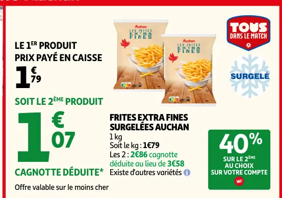Promotie: Frites extra fines surgelées