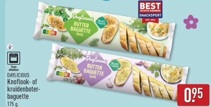 Aanbieding: Knoflook- of kruidenboter-baguette