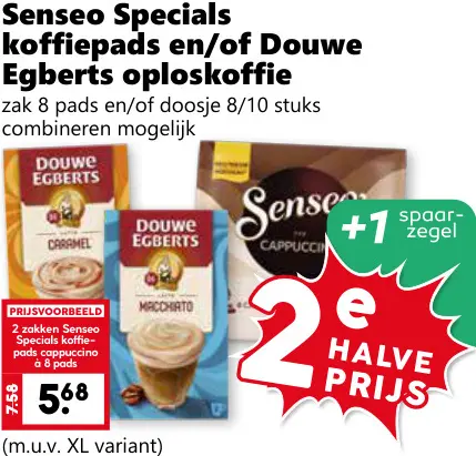 Aanbieding: Specials koffiepads en/of Douwe Egberts oploskoffie