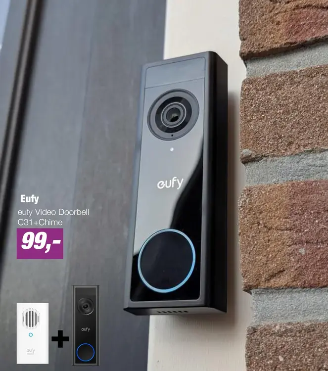 Aanbieding: eufy Video Doorbell C31+Chime