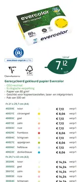 Aanbieding: Gerecycleerd gekleurd papier Evercolor