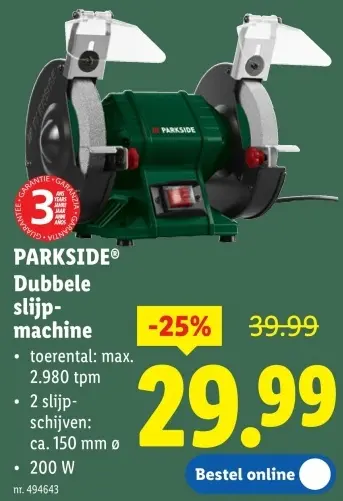 Promotie: Dubbele slijpmachine