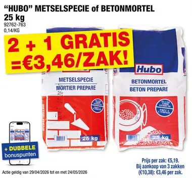 Promotie: Hubo metselspecie 25kg
