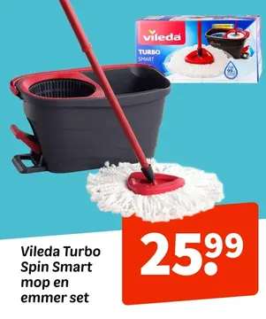 Aanbieding: Vileda Turbo Spin Smart mop en emmer set