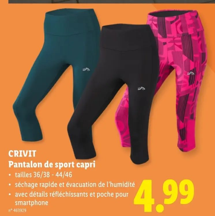 Offre: Pantalon de sport capri