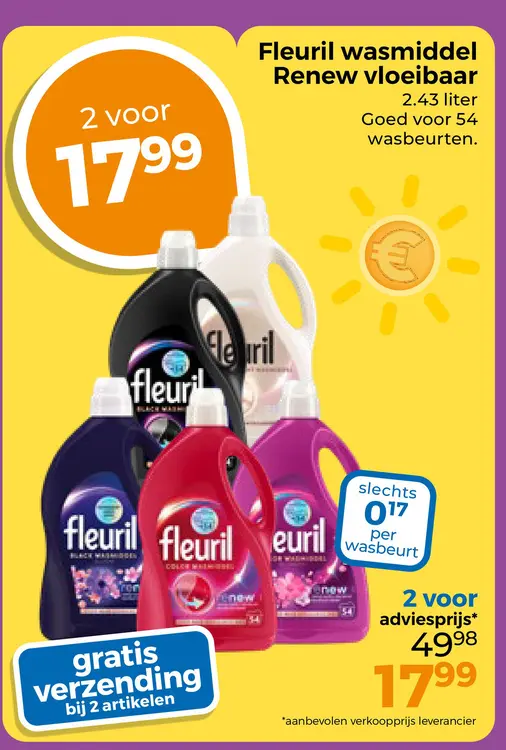 Aanbieding: Fleuril wasmiddel Renew vloeibaar