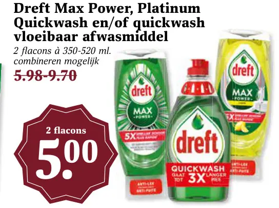 Aanbieding: Max Power, Platinum Quickwash en/of quickwash