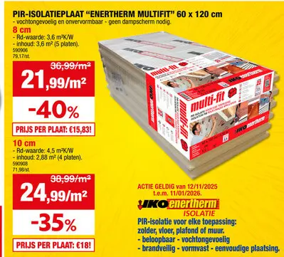 Aanbieding: Isolatieplaat Enertherm Multi-Fit 8cm