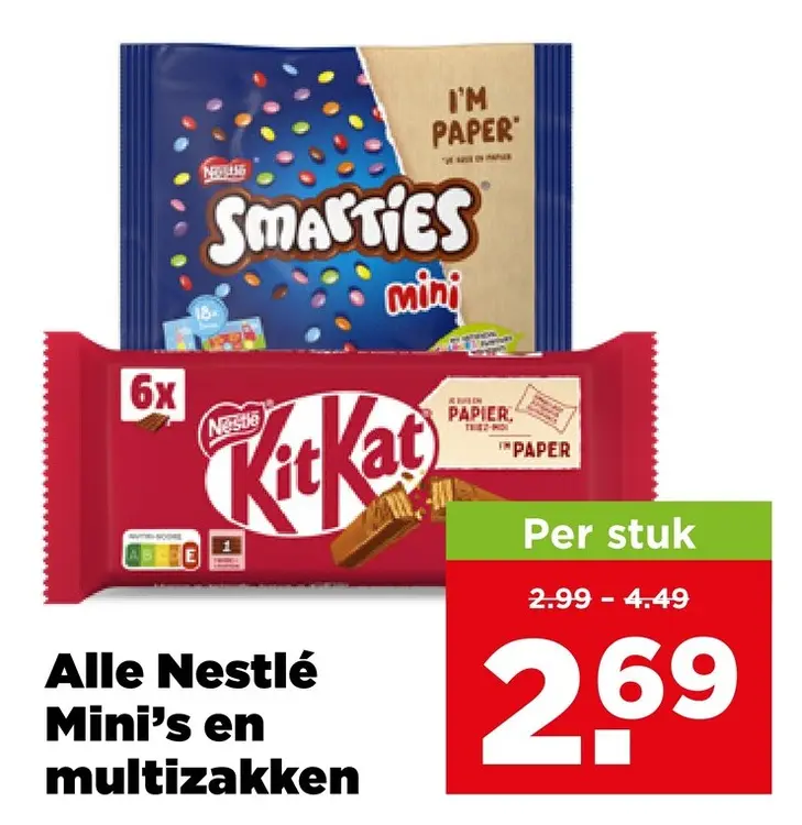 Aanbieding: Smarties Mini and KitKat