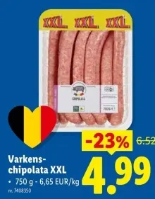 Promotie: Varkens-chipolata XXL