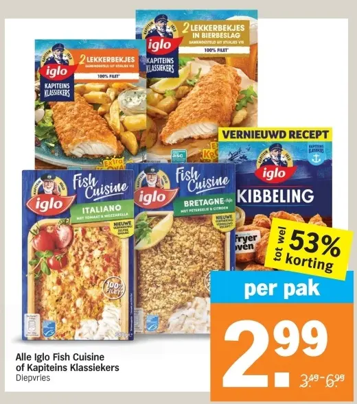 Aanbieding: Iglo Fish Cuisine of Kapiteins Klassiekers