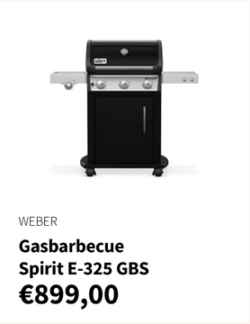 Aanbieding: Gasbarbecue - Spirit E-325 GBS - Zwart 