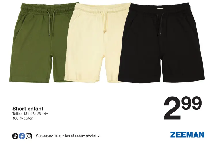 Offre: Short enfant