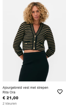 Aanbieding: Ajourgebreid vest met strepen