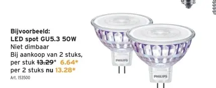 Promotie: LED spot GU5.3 50W