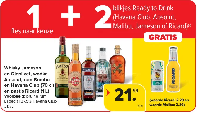 Promotie: Whisky, wodka, rum en pastis