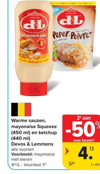 Promotie: Warme sauzen, mayonaise Squeeze en ketchup