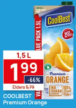 Aanbieding: Coolbest Premium Orange 1,5L