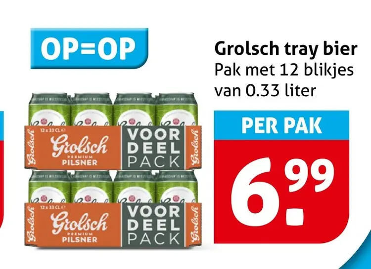 Aanbieding: Grolsch tray bier