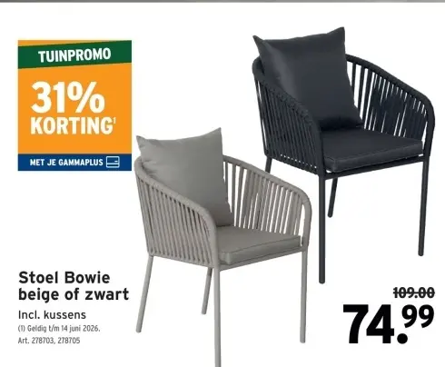 Promotie: Stoel Bowie