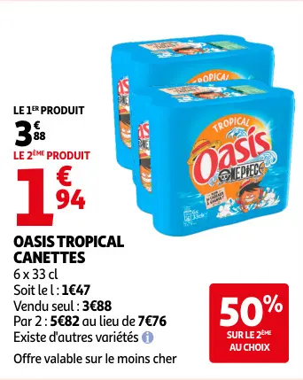 Offre: Oasis tropical canettes