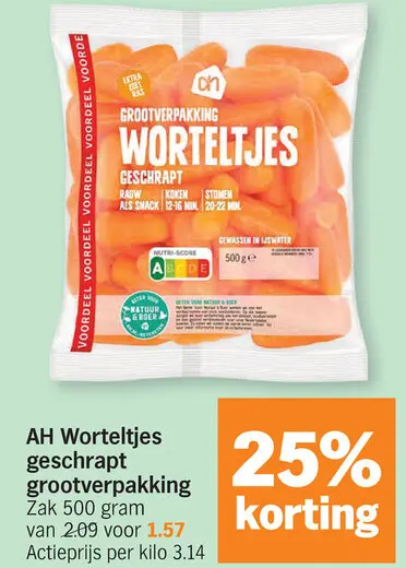 Promotie: Worteltjes geschrapt grootverpakking