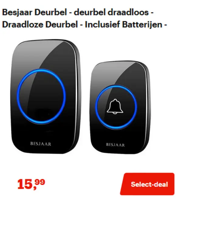 Promotie: Besjaar Deurbel - deurbel draadloos - Draadloos