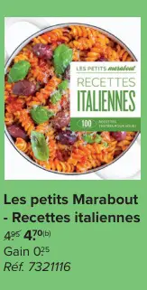 Offre: les petits marabout - recettes italiennes