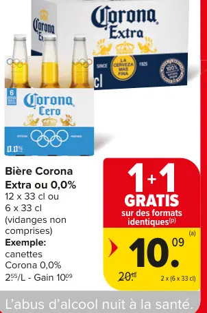 Offre: Bière Corona Extra ou 0,0%