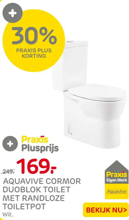 Aanbieding: Cormor Duoblok Toilet Met Randloze Toiletpot