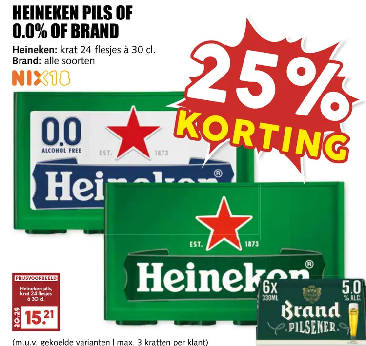Aanbieding: Heineken Pils of 0.0%