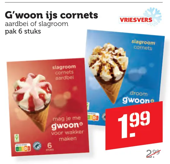 Aanbieding: G'woon ijs cornets